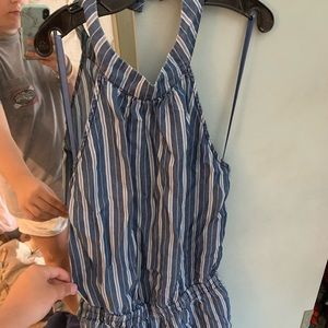 Romper open back with a tie in the back